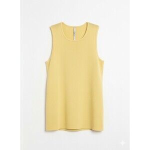 Leo&Nicole Tank Top Sleevless Women’s Size M Stretchy Pale Yellow Color Rayon